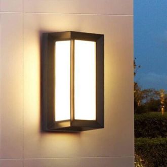 OEM Aplique De Pared Led, Aplique De Pared Exterior De 18 W, Moderno, Resistente Al Agua Ip65, Aplique De Pared Para Porche Negro (cubo, Luz C&aacute;lida)
