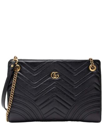 Gucci Matelass&eacute; Leather Gg Marmont Medium Slim Open Shoulder Bag (Authentic Pre-Loved)