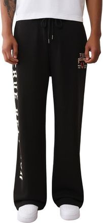 True Religion Flag Baggy Cotton Blend Sweatpants in Jet Black at Nordstrom, Size Xxx-Large