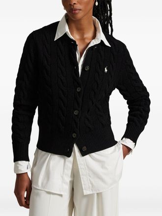 Polo Ralph Lauren Cable Knit Wool-Cashmere Cardigan - Black