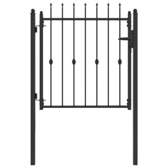 vidaXL Puerta De Cerca Horst 100 X 100 Cm Metal Negro Con Cerradura Vidaxl