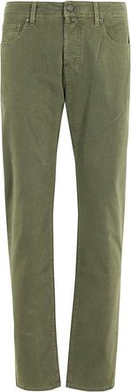 Jacob Cohen Stretch Gabardine Trousers With Elegant Detailing