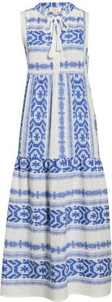 Elan Sleeveless Cotton Cover-Up Midi Dress in Natural Blue at Nordstrom, Size X-Large