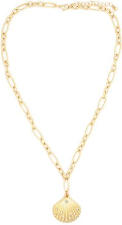 Panacea Cubic Zirconia Shell Pendant Necklace in Gold at Nordstrom
