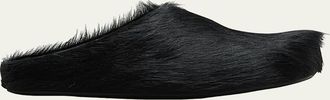 Marni Mens Fussbett Calf Hair Sabot Mules