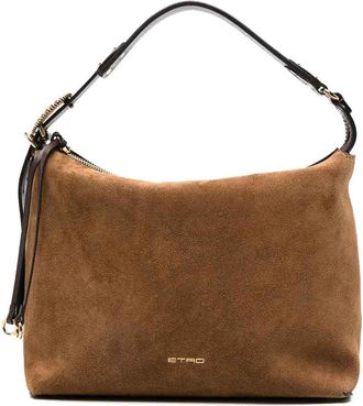 Etro Medium Suede Brown Hobo Bag