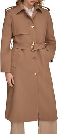 DKNY Modern Crepe Trench Coat in Camel at Nordstrom, Size X-Small