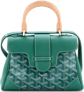 Goyard Saigon Top Handle Bag Coated Canvas with Leather Mini