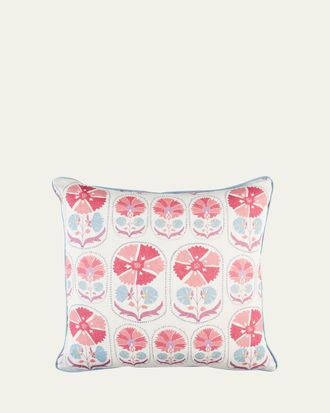 Schumacher and Co. Anjuna Floral Linen Pillow