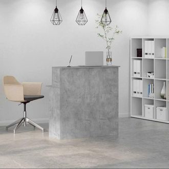 Berkfield Home Reception Desk Concrete Grey 100x50x103.5 cm Engineered Wood
