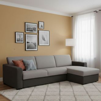 Dmora Sofa Cama Alisea, Sof&aacute; De Esquina, 100% Made In Italy, Sof&aacute; Con Apertura Giratoria, Con Contenedor Reversible Peninsula, Con Reposabrazos Delgados, Cm
