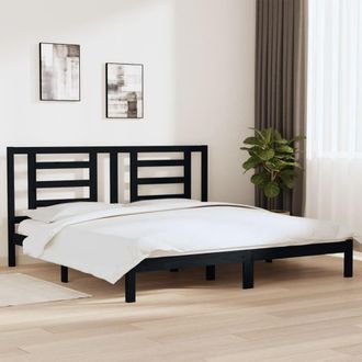 vidaXL Vidaxl - Estructura De Cama De Madera Maciza De Pino Negro 200x200 Cm