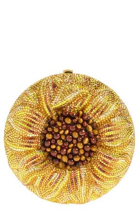 Judith Leiber Sunflower Soleil Crystal Minaudi&egrave;re in Champagne Topaz Multi at Nordstrom