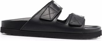 Palm Angels Black Logo Double-Strap Sandals