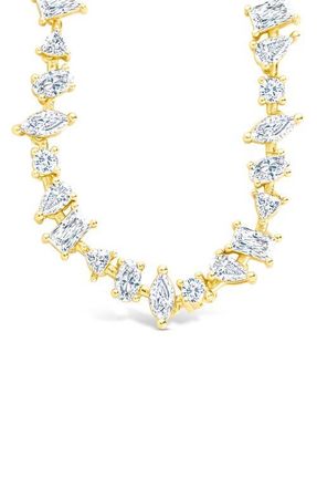 Sterling Forever Ellery Cubic Zirconia Tennis Necklace in Gold at Nordstrom