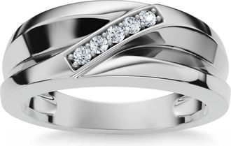 Pompeii3 Mens Diamond Wedding Ring Lab Grown 10k Gold