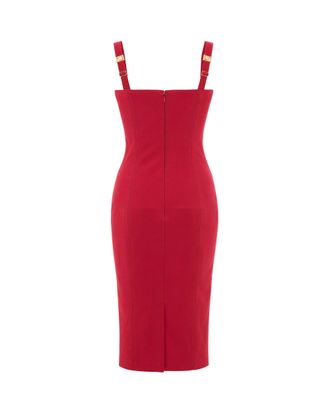Elisabetta Franchi Structured Technical Fabric Dress - Red