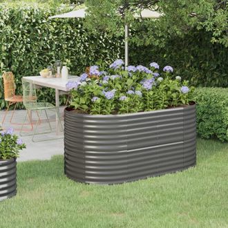 vidaXL Jardinera Arriate Acero Galvanizado Gris 152x80x68 Cm Vidaxl