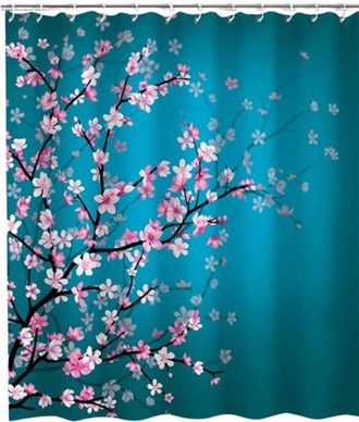 OEM Cortina De Ducha, Antimoho, Cortina De Ba&ntilde;o, Poli&eacute;ster Lavable, Cortina De Ducha Con Flores De Cerezo, Apta Para Ba&ntilde;o Y Ba&ntilde;era, 180 X 180 Cm