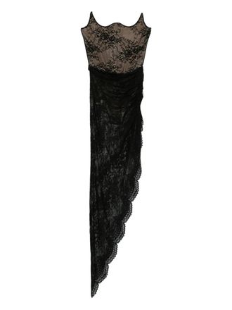 Giuseppe Di Morabito Abito asimmetrico in pizzo - Nero