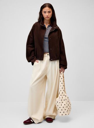 Twik Womens Funnel neck washed twill jacket