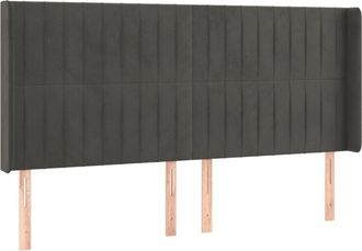 vidaXL Cabecero con orejas de terciopelo gris oscuro 163x16x118/128 cm vidaXL