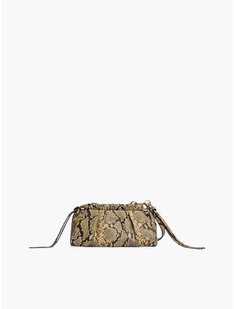 Tommy Hilfiger Womens Snake-Embossed Leather Mini Crossbody - Snake