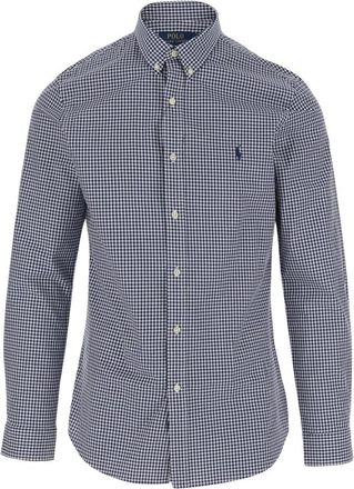 Polo Ralph Lauren Geruite Button-Down Shirt Navy - Heren - Casual Overhemden - Blauw - M - Katoen - Overhemden