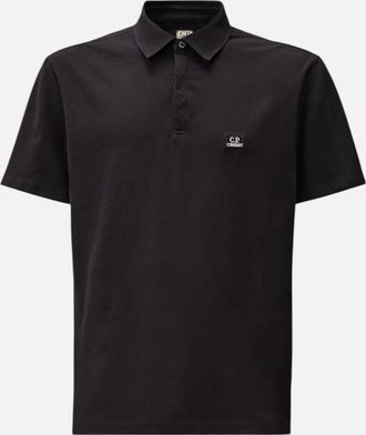 C.P. Company Mens C.P. Company Stretch Piquet Navy Polo Shirt - Blue - Size: 42