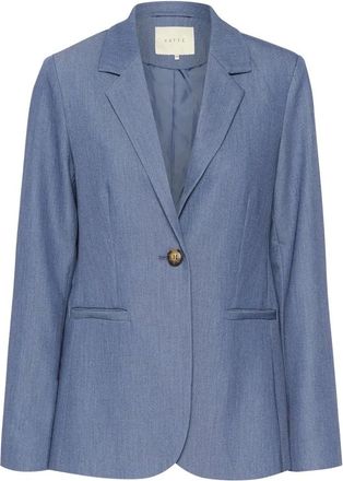 Kaffe Vintage Indigo Blazer met Klassieke Kraag - Dames - Blazers - Blauw - M - Jassen