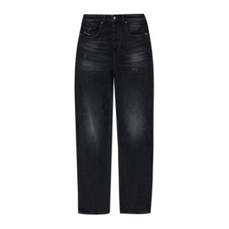 Diesel Straight Jeans, male, Black, Size: W32 L32 2001 D-Macro Jeans