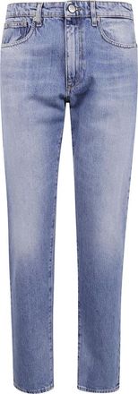 Incotex Jeans, Heren, Blauw, W32, Leer, W02A Long Leg Jeans