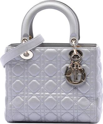 Dior Pre-owned Dior Medium Pearlescent Lambskin Cannage Lady Dior Ladies FHWTJEJC9846XHTE