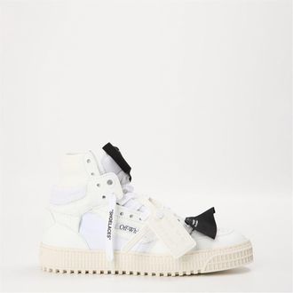 Off-white Womens Off White 3.0 Hi Top Lettering Lace-Up Sneakers in White/Black - Size UK 4