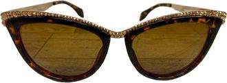 Jimmy Crystal Womens Tammi Crystal Cat Eye Sunglasses In Brown Tortoise
