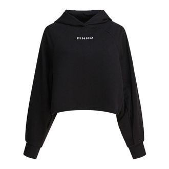 Pinko Zwart Gebreid Aw 25 Elegante Stijl - Dames - Hoodies - Zwart - S - Katoen - Hoodies & sweatvesten