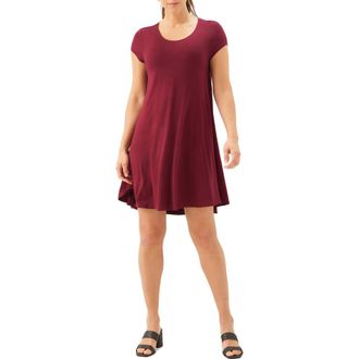 Karen Kane Maggie Cap Sleeve Trapeze Dress in Red Burgundy at Nordstrom, Size X-Large