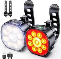 OEM Para Coavas - Luces Led Impermeables Delanteras Y Traseras Para Bicicleta - 8 Modos De Luz Delantera, 7 Modos De Luz Trasera - Recargables Por Usb - I