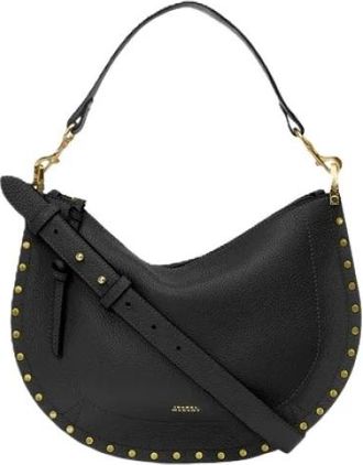 Isabel Marant Oskan Moon Ritstas Schouderband - Dames - Schoudertassen - Zwart - ONE Size - Leer - Tassen