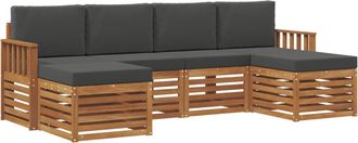 vidaXL Conjunto De Sof&aacute;s De Exterior 6 Uds. Natural Y Antracita Vidaxl