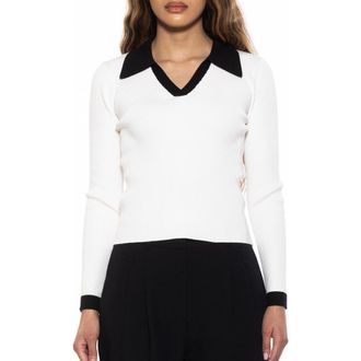 Alexia Admor Collar Knit Top in Ivory at Nordstrom Rack, Size X-Large