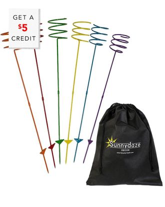 Sunnydaze Heavy-Duty Multicolored Outdoor Bottle Drink Holder Stakes With $5 Credit