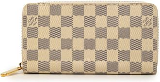 Louis Vuitton Damier Azur White Pvc Leather Long Wallet (Bi-Fold) (Pre-Owned)