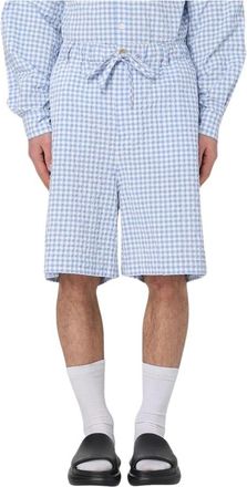 Marni Korte Broeken, Heren, Blauw, S, Katoen, Gingham Geweven Shorts