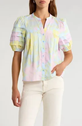 Sugarlips Renzo Toile Woven Shirt in Light Blue/Pink at Nordstrom, Size Medium