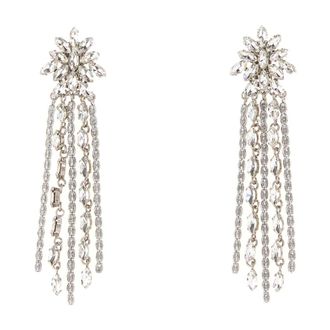 Alessandra Rich Embellished Metal Earrings - Dames - Oorbellen - Grijs - ONE Size - Accessoires