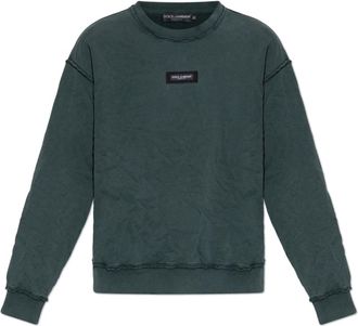 Dolce & Gabbana Logo Sweatshirt - Heren - Sweatshirts - Groen - M - Katoen - Hoodies & sweatvesten