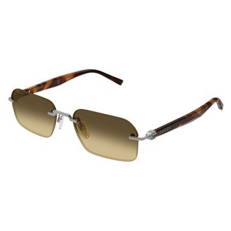 Gucci Rechthoekige Zonnebril - unisex - Accessoires - Bruin - Maat: 55 MM