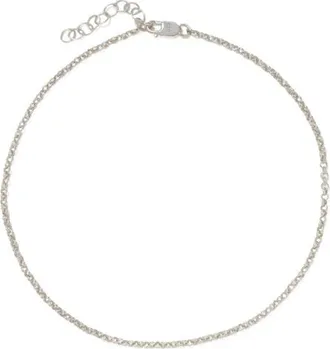 Made by Mary ROLO CHAIN ANKLET in Silver at Nordstrom, Size 9