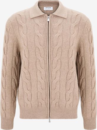 Gran Sasso Zopfstrickcardigan aus Kaschmir mit Zip